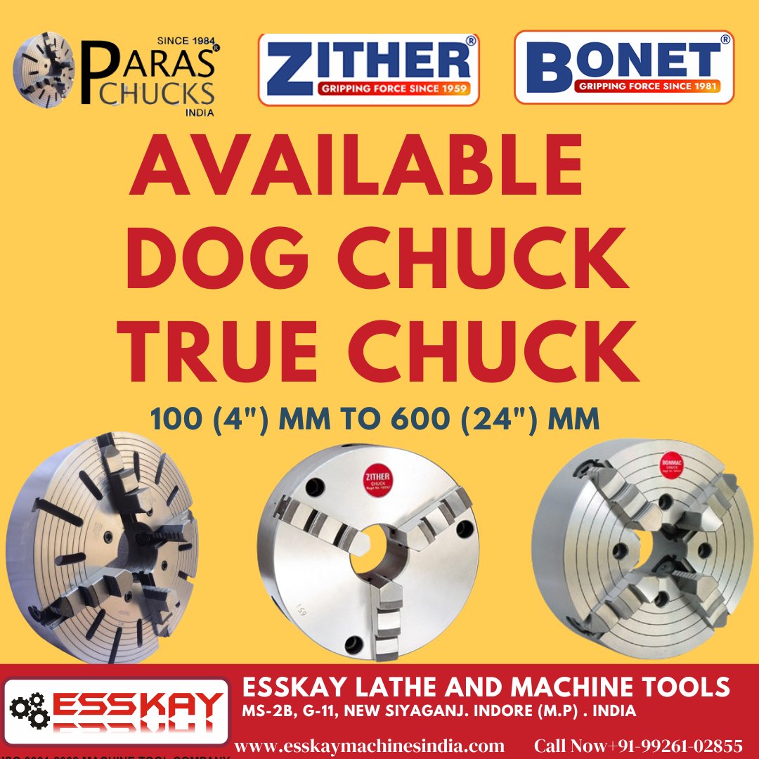 esskayindore's tweet photo. ESSKAY LATHE AND MACHINE TOOLS designs, manufactures, suppliers, and exporters specialists with over 38 years of experience having a wide range of Tool Room Machines, Dog Chuck, True Chuck, Machine Vices and Machine Accessories
#esskaychucks #dogchucks #truechuck #SelfCentering https://t.co/Qa0JB0n3jX