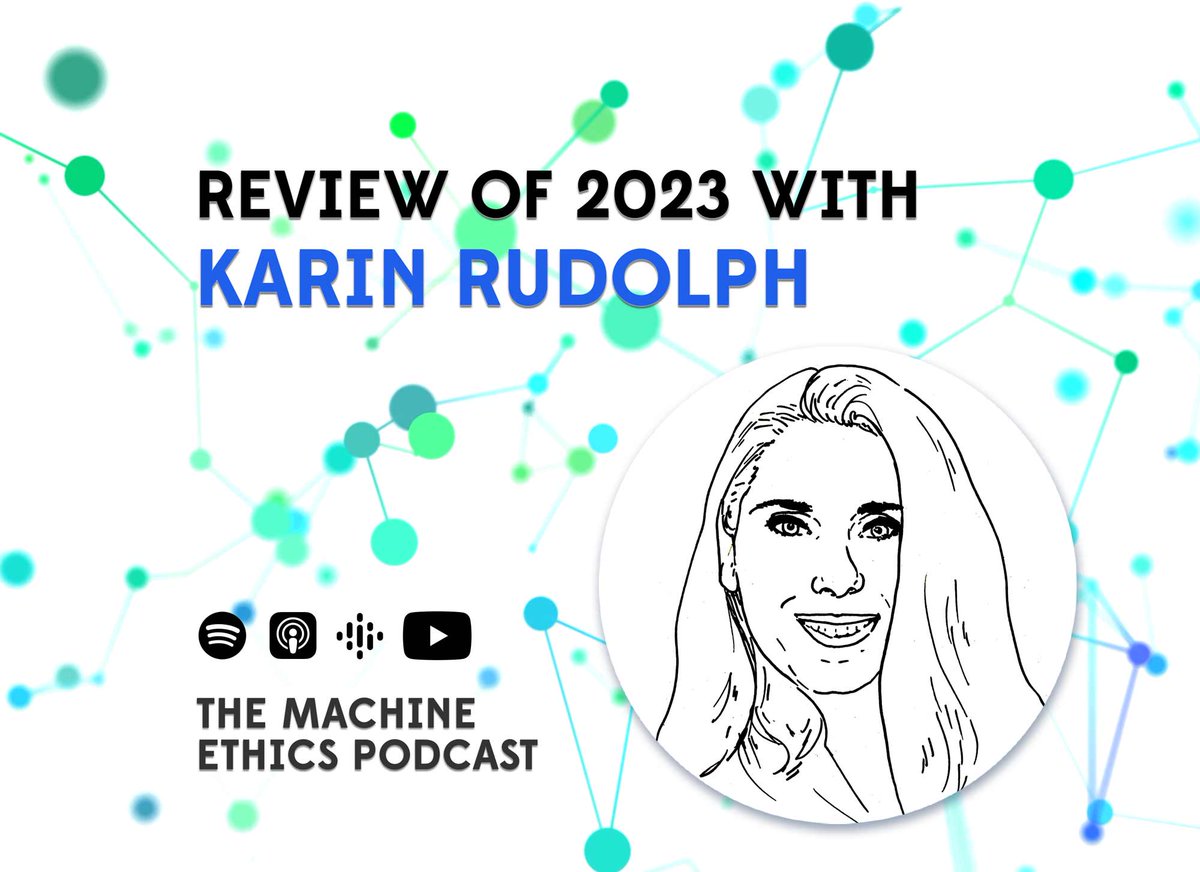 Ep.84 now out! Review of 2023 with @KarinRudolph we chat about the Future of Life Institute letter, existential risk of AI, #TESCREAL, Geoffrey Hinton’s resignation from Google, the #AISafetySummit, #EUAIact, legislating AI, neural rights and more... machine-ethics.net/podcast/review…