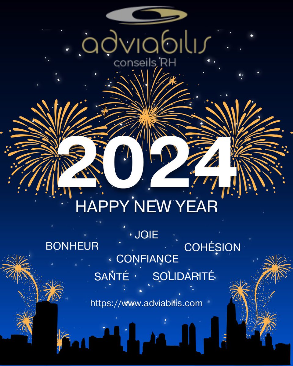 adviabilis's tweet photo. Que cette nouvelle année vous apporte des réussites professionnelles et personnelles ainsi que de nombreux moments de partage et de joie ! 🎉 
Nous avons fait le plein d’énergies et sommes toujours prêts à vous assister pour identifier les meilleurs talents qui vous rejoindront https://t.co/KVPEq0GdIV