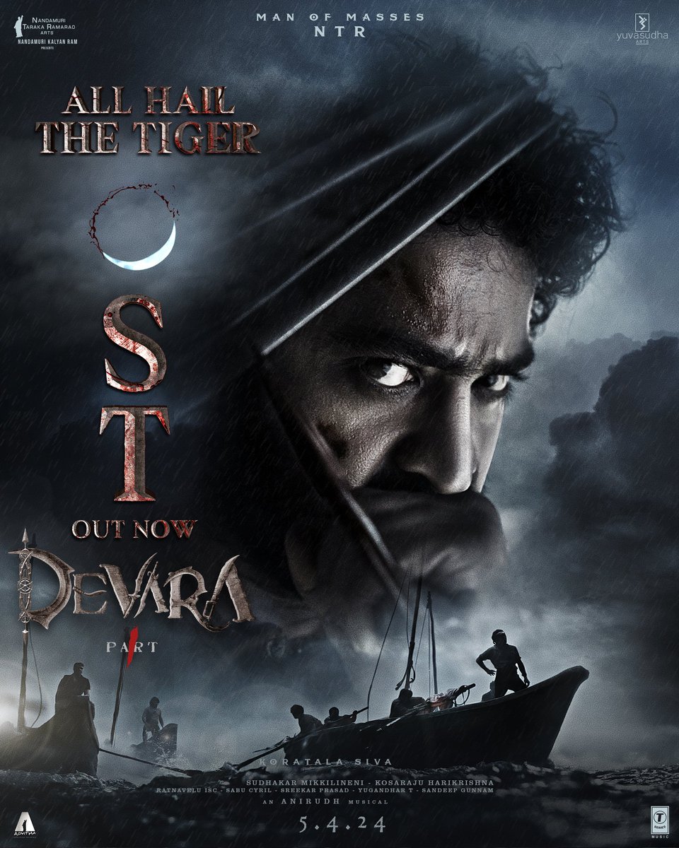 DevaraMovie's tweet photo. #AllHailTheTiger OST out now 

https://t.co/JF1TwGeDje

Streaming on all your favorite music platforms 

An @anirudhofficial musical 🔥

#Devara
@tarak9999 #KoratalaSiva #SaifAliKhan #JanhviKapoor 
@NANDAMURIKALYAN @RathnaveluDop @sabucyril @sreekar_prasad @Yugandhart_ @YuvasudhaArts @NTRArtsOfficial @DevaraMovie @Tseries @Tseriessouth