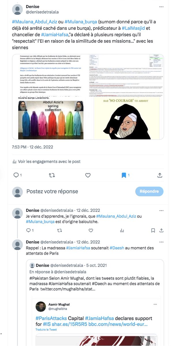 denisedetralala's tweet image. Le mollah #AbdulAziz, l'imam bien connu de la mosquée rouge d'#Islamabad (#LalMasjid), que les pakistanais appellent #MaulanaBurqa (parce qu'il avait essayé de s'enfuir caché une burqa lors d'une opération antiterroriste en 2007) vient d'appeler ouvertement à la violence.