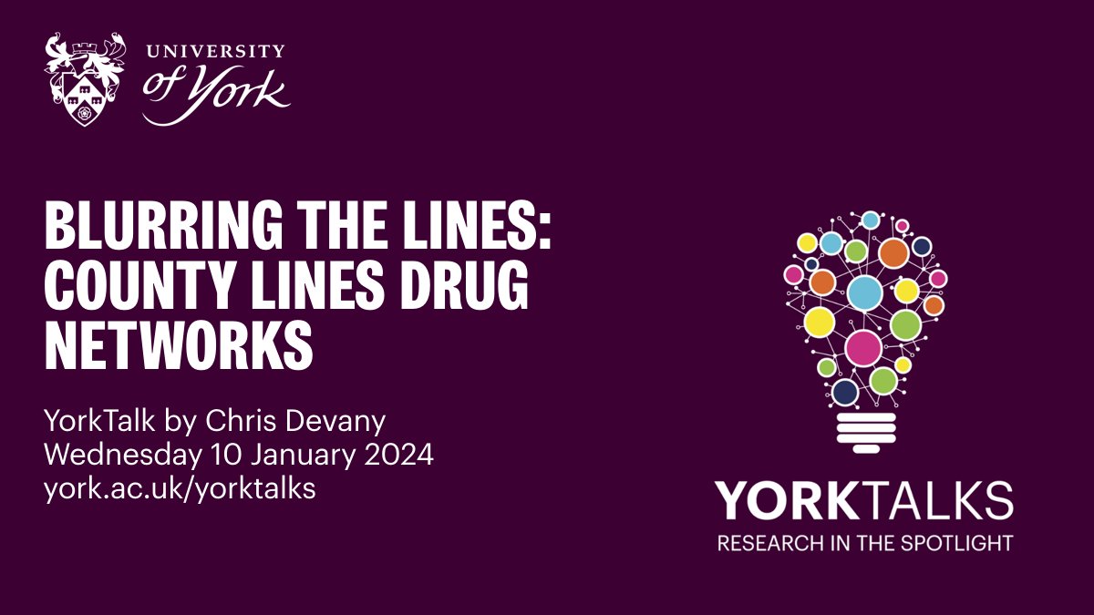 Tomorrow I will be speaking at the @UniOfYork annual 'YorkTalks' about @VP_Centre research on police responses to ‘victims’ and ‘offenders’ across County Lines drug networks. 🗓️ 10 January 🕤 9.30am - 11am 🗣️ In person There's still time to register: eventbrite.co.uk/e/yorktalks-20…