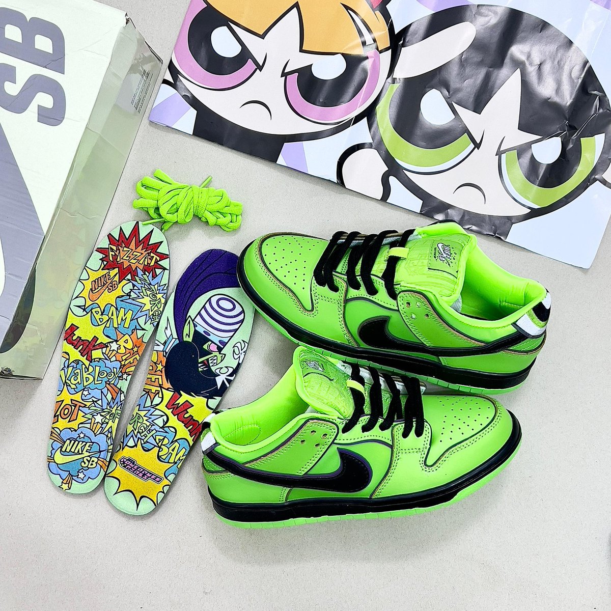dan_chioma's tweet photo. The Power Puff Girls x Nike SB Dunk Low Pro QS “Bubbles/Blue” and “Buttercup/Green” 💚” 💙 Now Available in Store‼️ Size: 38-45 👟 Price: ₦55,000 Only 🙏🏽 https://t.co/XDxjbMafGU