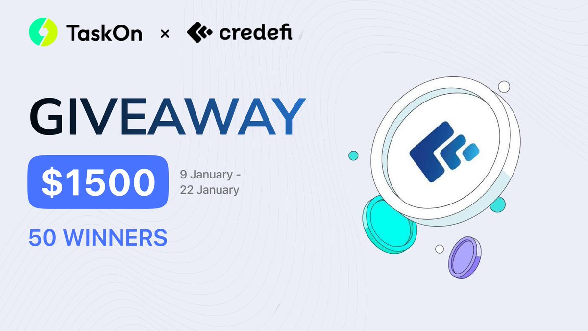 💥$1500 #giveaway on the occasion of the 
<a href="/credefi_finance/">Credefi</a> and <a href="/GAGARIN_World/">GAGARIN World</a> partnership

🎁 $1500 worth USDT 
🏆 50 winners

✅Like, RT &amp; Tag 3 Friends
✅Complete tasks and win
taskon.xyz/campaign/detai…

#gleam #airdrop #CryptoNews #web3 #TaskOn #Zealy #Galxe #Credefi #Gagarin
