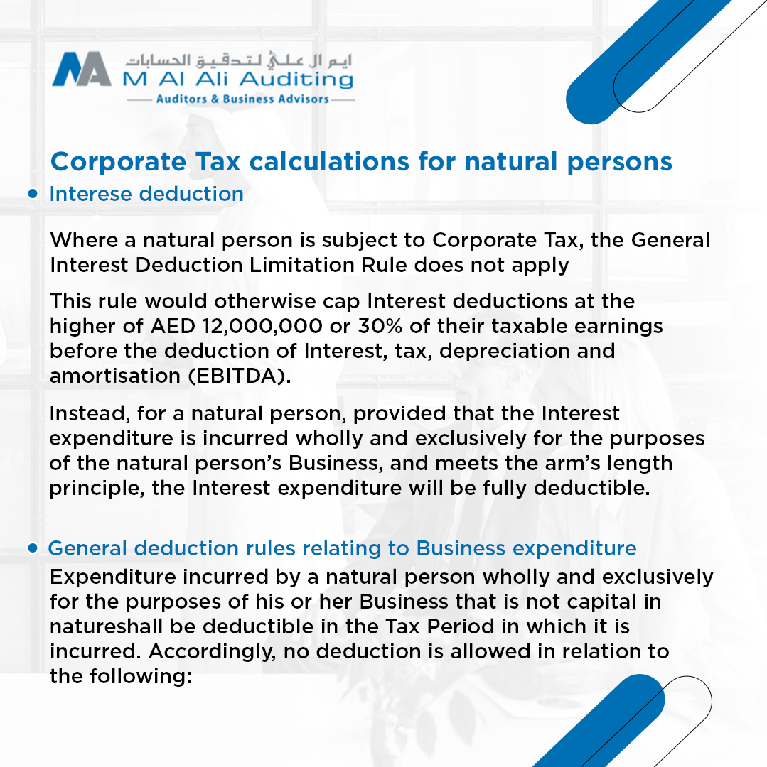 M_Al_Ali_Audit's tweet photo. Discover the nuances of how Natural Persons are taxed Under Corporate Tax Law. 
Get in touch with us to learn more. Contact us today!
Visit us at - https://t.co/blHaVkvzB0

#TaxInsights #UAECorporateTax #NaturalPersons #TaxationLaw #FinancialKnowledge #TaxCompliance #UAE https://t.co/1w38AzMQTX