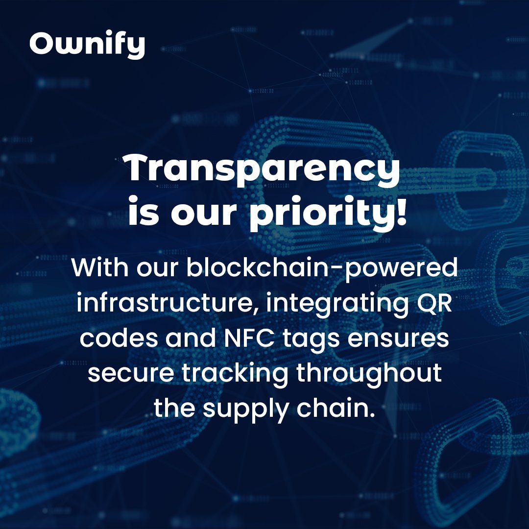 OwniChain's tweet image. Ownify&apos;s technology ensures transparency and security in every transaction, providing real-time updates on the location and status of each product, drastically enhancing supply chain efficiency.

#OwnifyApp #Web3 #Transparency