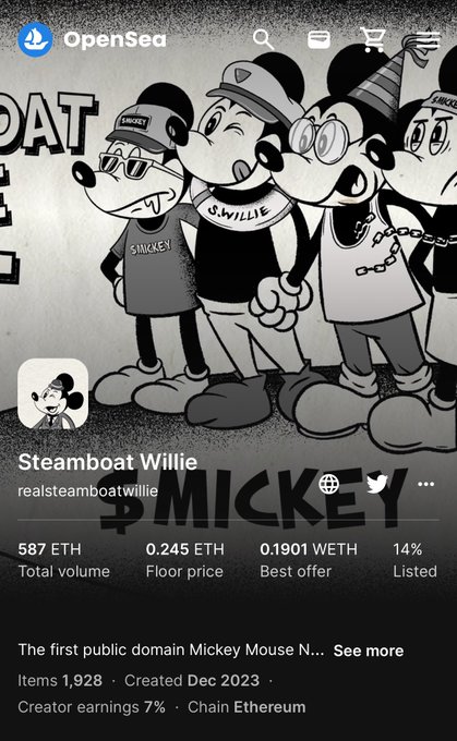 .245 floor price $Mickey #NFT 
Let’s go!!!!!! @SBWMickeyERC
