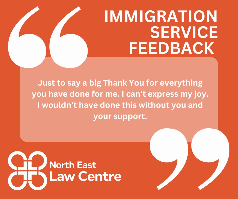 We're so grateful at the North East Law Centre for all of the lovely feedback we receive from our clients! 🌟 If you need advice, why don't you give us a call? #AccessToJustice #LCtoday