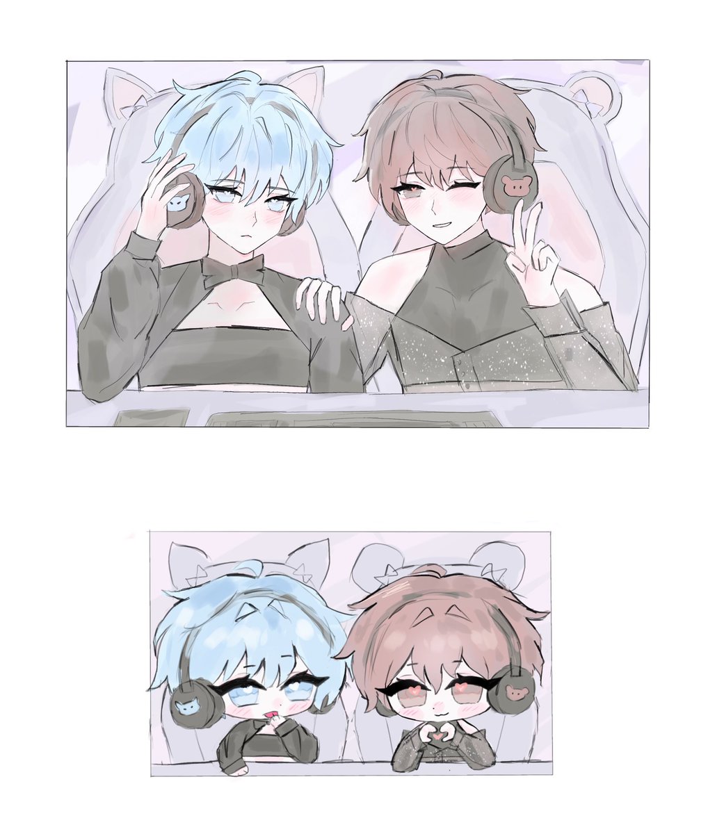 softforsoft's tweet photo. soft and bai in sexy black clothes seducing their husbands with their bare shoulders and collarbones because WHY NOT 🌚 over a livestream too so 他们看得到吃不到 /RUNS
🎨 by the non-wild @LBYJRRS
#我想让我来 #icdi #roadsoft #pbai https://t.co/8z29IDETxs