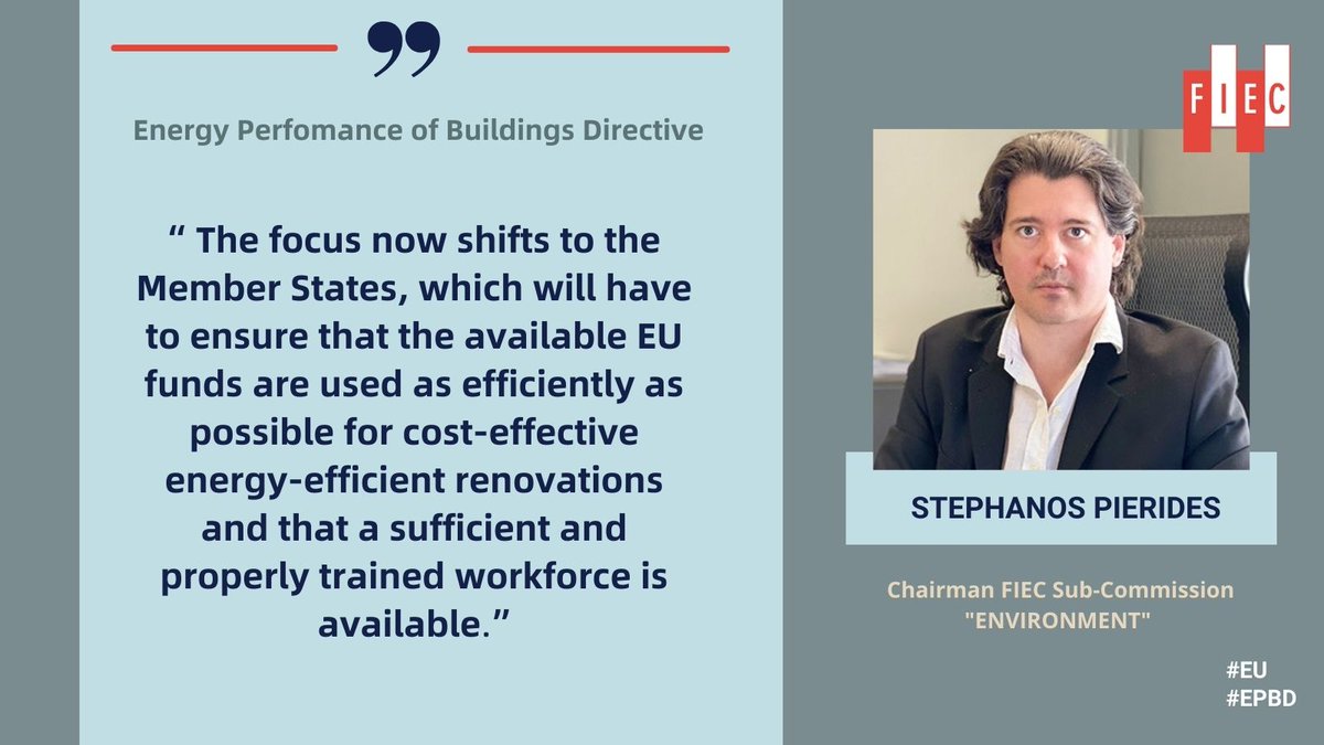 FIEC_Brussels's tweet photo. 🇪🇺 #EPBD agreement
📰Update of FIEC PRESS RELEASE
👉https://t.co/yA6tG2QI1U
Do no miss our latest comments on the recast of the #Energy Performance of #BuildingsDirective https://t.co/Cipf0QWODE