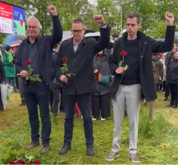 Als links zich opwindt over een fascistische groet in Italië op een herdenking, waarom aanvaardt links dan in eigen land de Stalingroet door de PVDA ter ere van de communistische dictators Stalin en Mao, die véél meer doden hebben gemaakt?