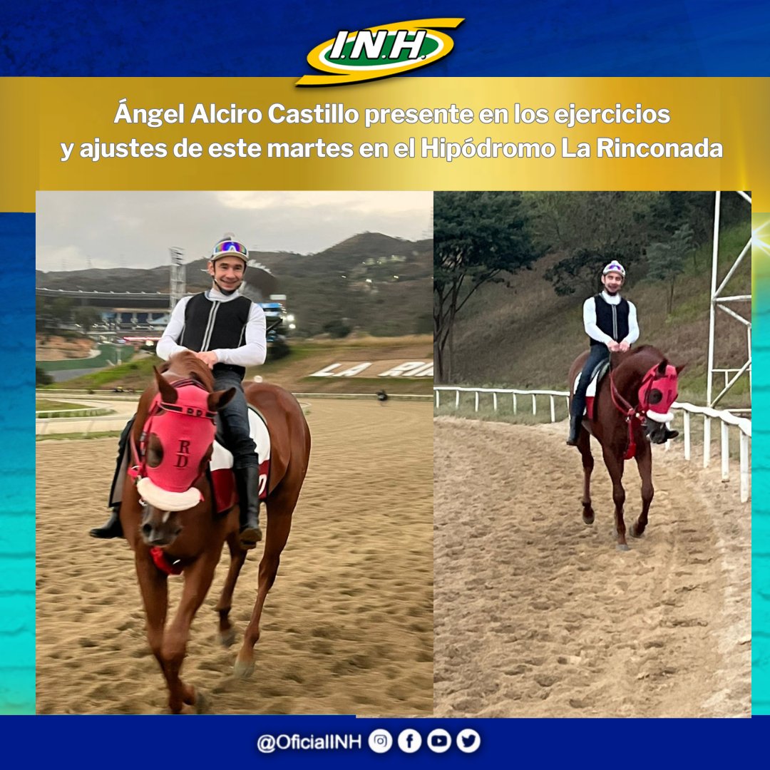 Fotos 📸| El campeón Ángel Alciro Castillo presente este martes 09 de enero en los ejercicios y ajustes del Hipódromo Internacional La Rinconada 🥇🏇. 

🐴 El "Ángel de la Fusta" participará este domingo 14 de enero en la reunión 01, con 2⃣ compromisos de montas. 

¡Sella tu 5y6