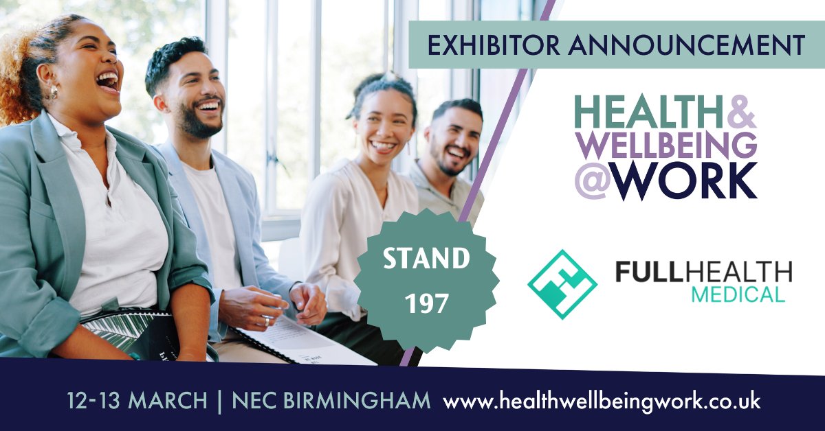 HWatWork's tweet image. We’re excited to announce that @Full_Health will be joining us for 2024, visit them on stand 197!

To learn more about our 2024 exhibitors visit:  healthwellbeingwork.co.uk/exhibitor-list

Register now and take advantage of our early bird discount, saving you £10! healthwellbeingwork-2024.reg.buzz/social