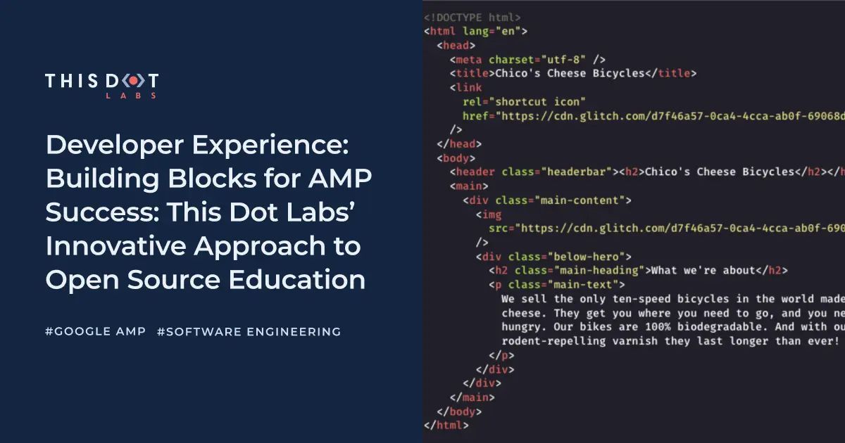 🎓 This Dot Labs focuses on developer experience and advocacy. We helped Google AMP reach new heights with educational resources. From React to Angular, we work with various technologies to empower developers worldwide. Join us! thisdot.co/case-study/goo…