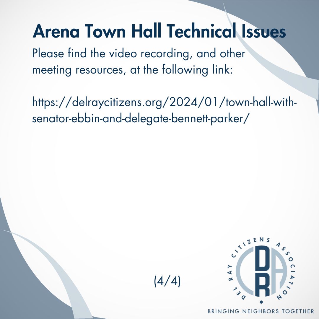 Thank you to everyone, including our panelists, members, neighbors, and press, for your flexibility as we worked through our technical issues in launching the town hall last night. Please see our full statement and links to meeting resources, including the recording, attached