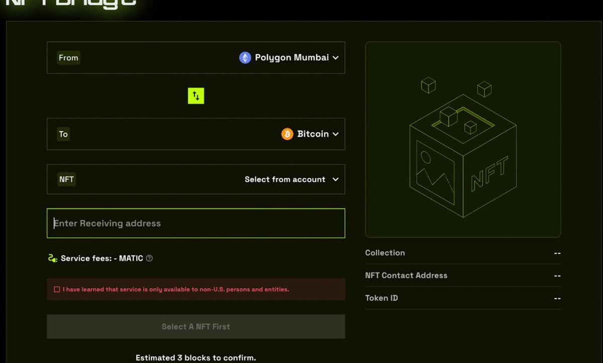 Multibit_Fridge's tweet photo. 🔸bridging back to #bitcoin
•If required, you can reverse the process to transfer your NFT from the Ethereum network back to the Bitcoin network. Simply select the Ethereum network in the initial step and follow the corresponding procedure. https://t.co/BSoRfHrwXN