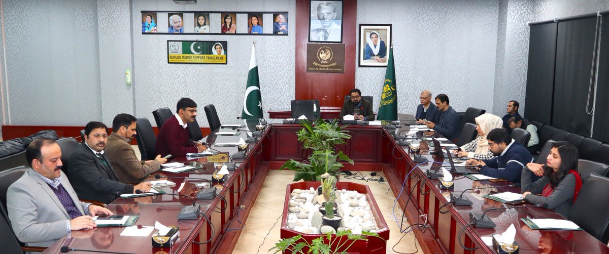 Additional Secretary BISP, Dr. Muhammad Tahir Noor, leading a Facebook Live E-Katcheri session at BISP Headquarters, actively engaging with participants to address their concerns.