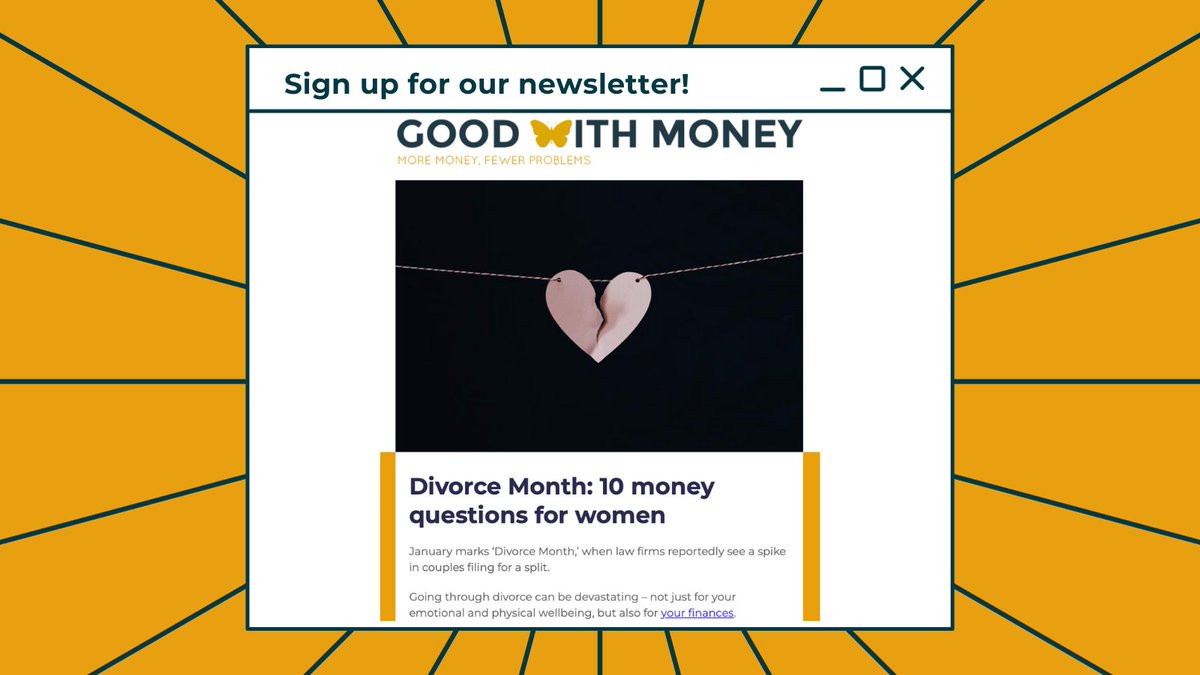GoodMoneyGirl's tweet photo. Our newsletter is out! This week, see 10 questions women MUST ask when considering divorce. Plus, we round up the top 7 investment platforms for a green stocks and shares ISA: https://t.co/cWaAQad36E @IWIFA @pathuk @eqinvestors @thebigexchange @ii_uk @bestinvest #goodwithmoney https://t.co/rhRrN8keHi