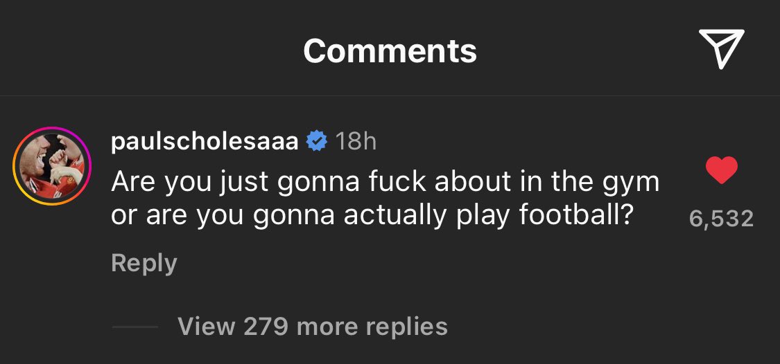 DFrankcom's tweet photo. My respect for Paul Scholes is at its maximum already but this is just fucking class 🤣 https://t.co/NGisByi91z