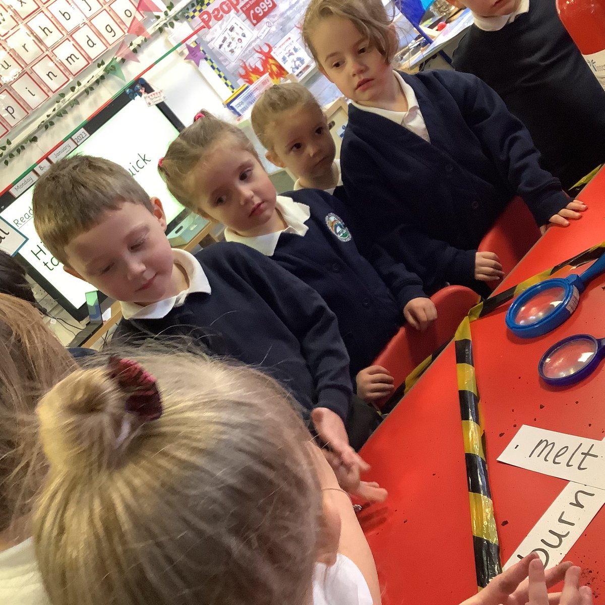 Balladenprimary's tweet photo. Reception class loved the WOW lesson for our new book ‘ No Dragons for Tea’. They came to school to see lots of items that had been burnt! What could have done this? Who could have done this? What happened? All will be revealed! 😂🐲 https://t.co/z2eAhWXhlo