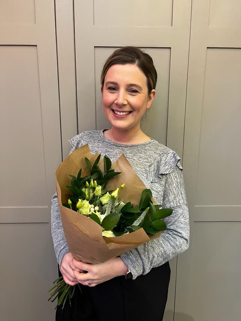 Congratulations to Clare Booth who recently celebrated her first work anniversary here at Calvin! 

It's a pleasure to have you on our team.  

Special thanks to The Potting Shed for putting this blooming beautiful bouquet together.💐

#workanninversary