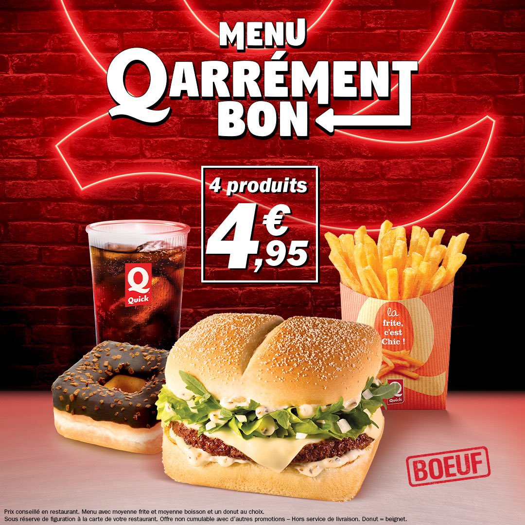 Dealabs's tweet photo. Y'a AUCUN débat, Quick FOUDROIE McDo 

Menu burger + frites + boisson + dessert
= 4,95€ 👇 
➡️ https://t.co/u1RkToI7bC ⬅️ https://t.co/bgffLZ7jH0