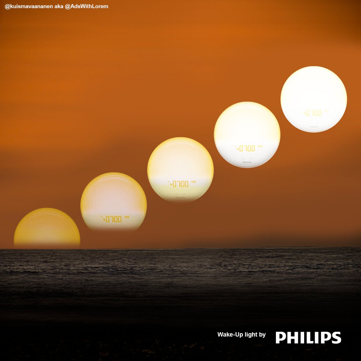 KuismaVaananen's tweet image. Wake up by @Philips 😴

@OneMinuteBriefs Brief of the Day: Create posters to advertise #AlarmClocks ⏰