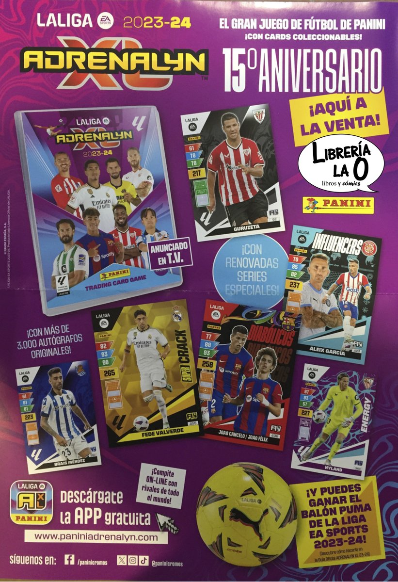 librerialao's tweet photo. ¡Ya está aquí! ¡Ya llegó! ¡La colección de cromos más vendida de España! ¡En su 15º aniversario!
¡¡ADRENALYN XL 2023-24!!
Pack de inicio 10,00€
Sobres 1,00€
Caja de sobres 47,50€
#libreria #libros #sanlucar #estampitas #cromos #cartas #cards #adrenalyn #panini #laliga #repes https://t.co/rAkH4EvEBK
