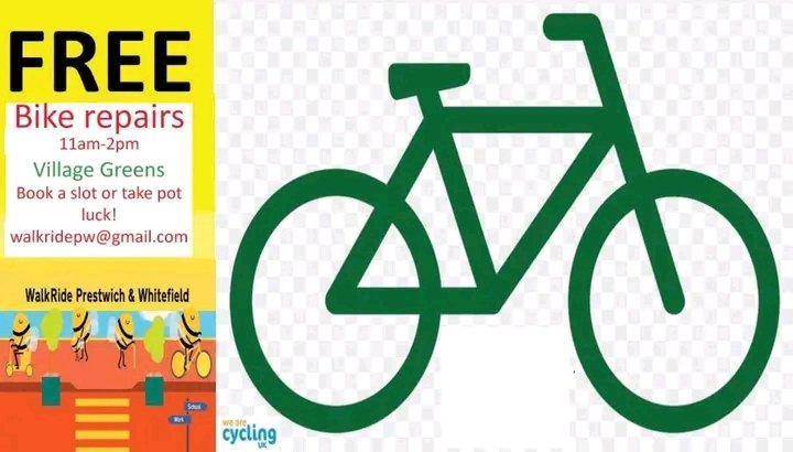 Dr Bike is back doing free bike repairs outside @VillageGreensUK in #prestwich this Sunday, 14 Jan 24, from 11am until 2pm!