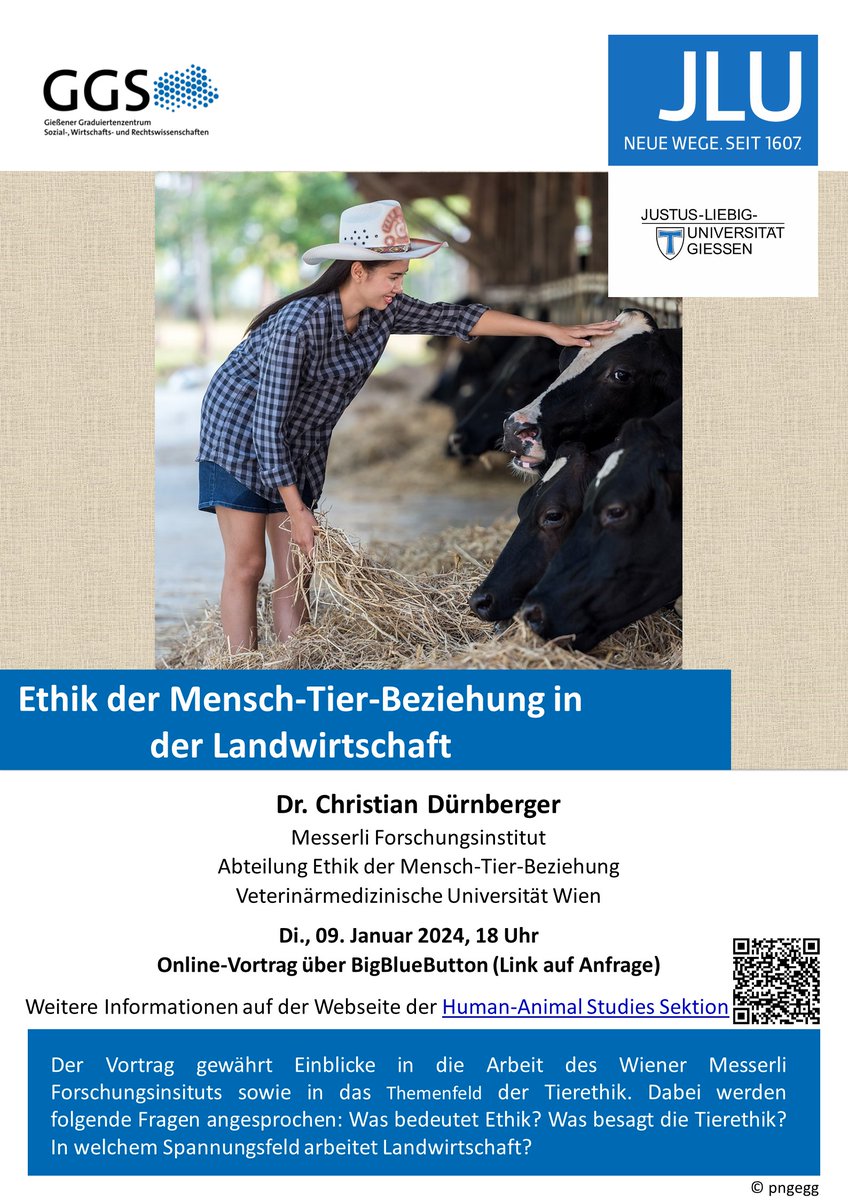 Heute Abend um 18 Uhr diskutieren wir die Ethik der #MenschTierBeziehung in der #Landwirtschaft mit Dr. Christian Dürnberger vom Messerli Institut der <a href="/VetmeduniVienna/">Vetmeduni</a> - der Meetinglink wird Ihnen auf Anfrage zur Verfügung gestellt, gerne über PM an mich. #jlugiessen