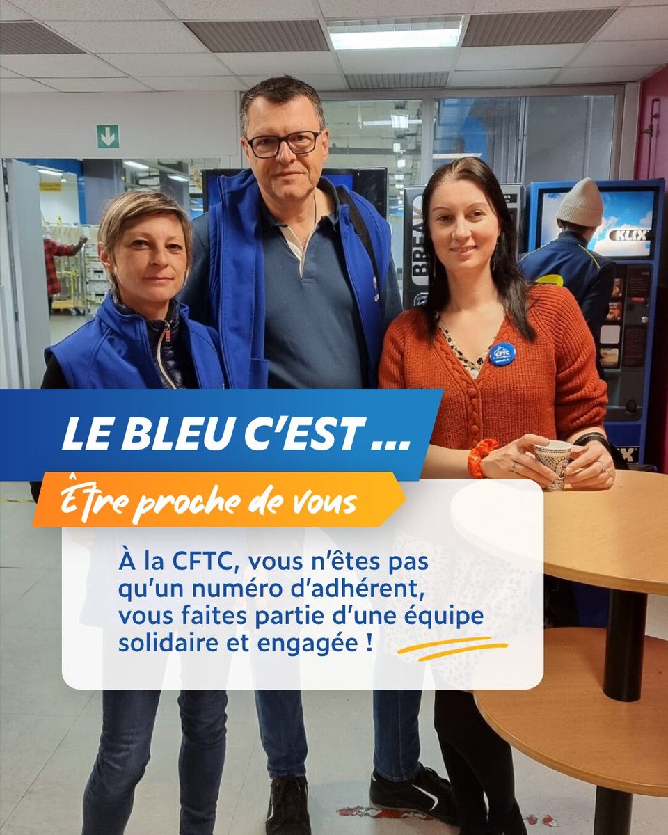 CftcLaPoste's tweet photo. A la CFTC , vous n’êtes pas qu’un numéro d’adhérent, vous faites partie d’une équipe solidaire et engagée ! 🔵 https://t.co/JXpFWRs3GT