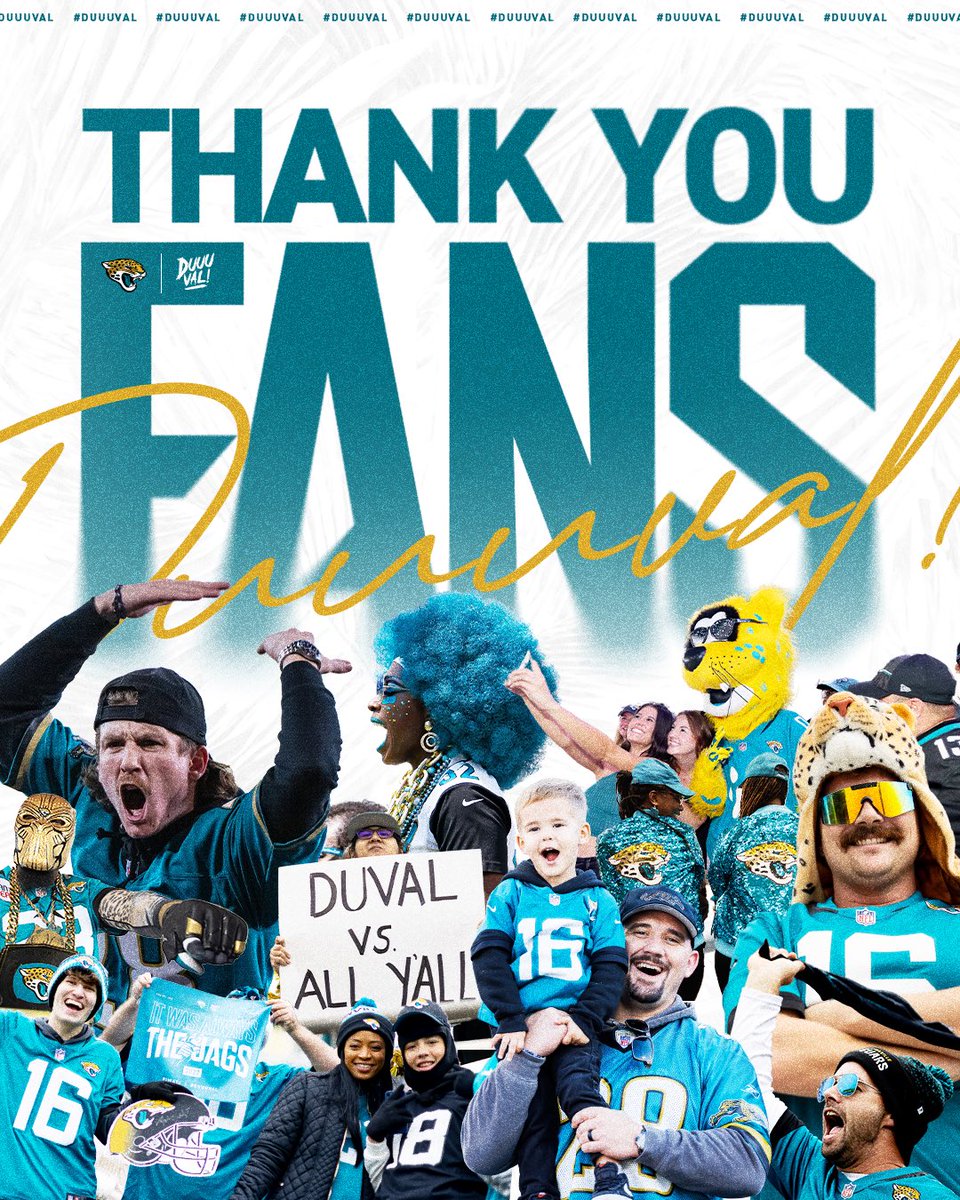 Jaguars's tweet photo. Thank you, #DUUUVAL! https://t.co/KHdwXT75d2