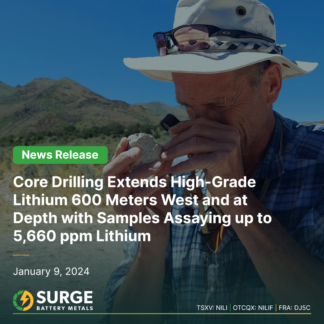 SurgeBattery's tweet photo. $NILI announces that the remaining certified assays at Nevada North have intersected lithium mineralization 600 meters west of 2022 hole NN2203. CEO Greg Reimer looks forward to a maiden resource estimate in Q1 2024.

Read: https://t.co/cDiuHwaEj4

#TSXV #OTCQX $NILIF #FSE #DJ5C https://t.co/MBRmhqh2pE