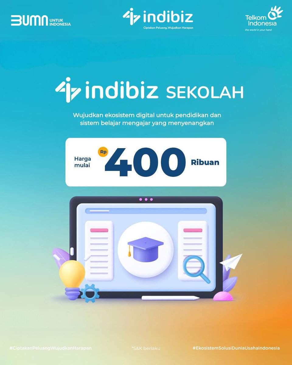 indibiz_borneo's tweet photo. Tahun baru, siap-siap memulai ajaran baru🥳🎉

Maksimalkan sistem belajar dan mengajar dengan konektivitas terbaik Indibiz yang dilengkapi dengan Pijar Belajar.

Yuk, langganan sekarang melalui link https://t.co/SQIwp3ig6f

#Indibiz #IndibizBorneo
#CiptakanPeluangWujudkanHarapan https://t.co/utfTR5bFWJ