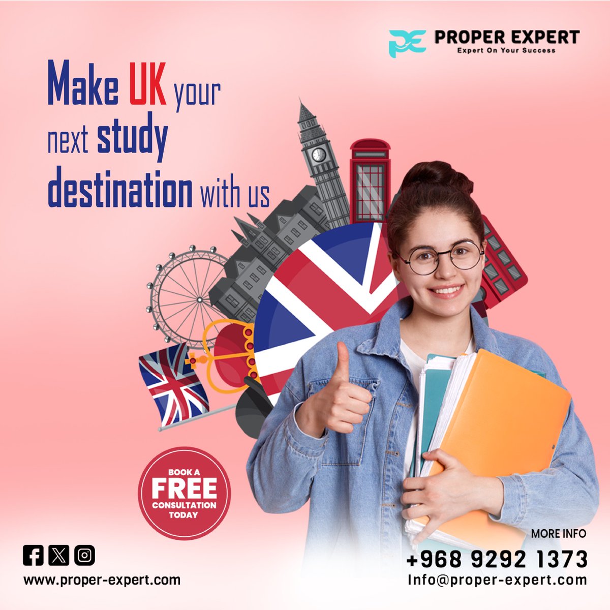 Ignite your academic journey in the UK!!!
Choose the UK as your study destination with the guidance of Proper Expert.
.
.
.
.
#immigrationconsultancy #properexpert #omanimmigrationconsultant #migrationservices #omanvisaservices #ukvisa #ukmigrationexperts #ukmigrants