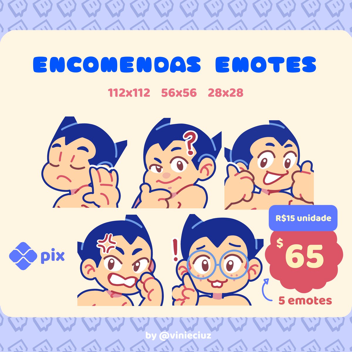 Oi gente! Estou aceitando encomendas pra emotes! Todas as informações sobre preços estão aqui na imagem, caso tenha alguma dúvida é só me chamar na dm :))

RT+fav= um artista feliz