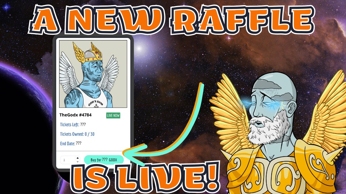 🚨NEW RAFFLE🚨

The extraordinary Godx has earned freedom from the Colosseum!

Dive into our raffle platform now, grab your tickets using $GODX, and stand a chance to claim this amazing prize. 🎟️✨Don't miss out on the excitement!

👉 thegodx.club/raffles

#MultiversXNFTs