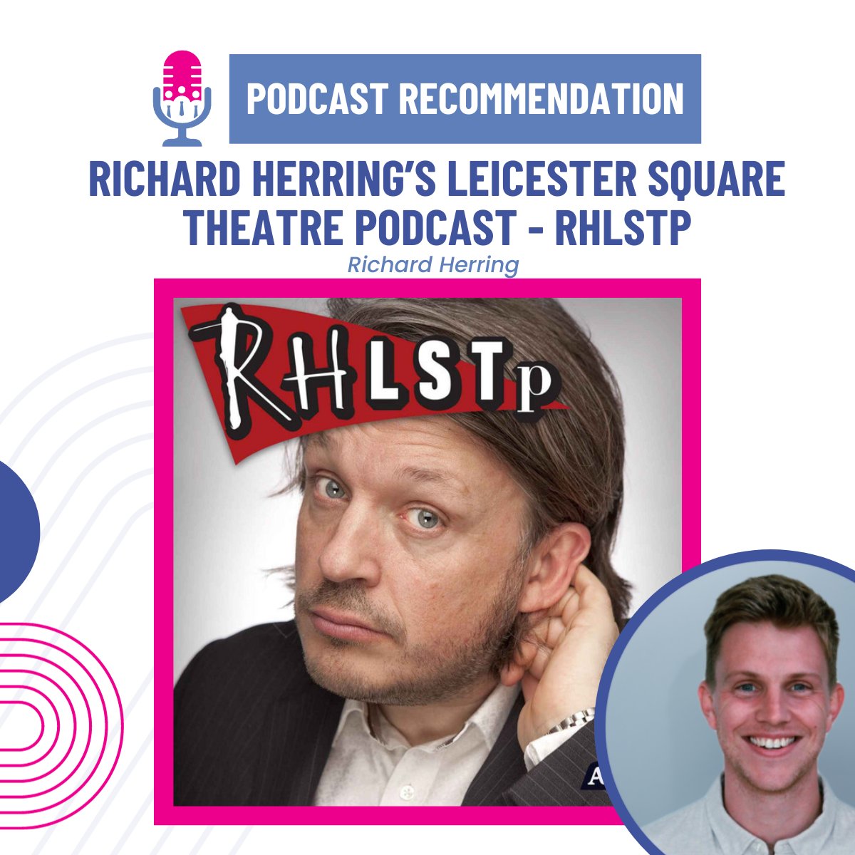 This weeks #TPGRecommendation is Richard Herring's Leicester Square Theatre Podcast (RHLSTP)🎙️ and comes recommended by one of our Producer's, Toby Biggins-Gilchrist.

"I'm a huge fan of RHLSTP, the fact it's recorded live in front of an audience of guests gives it an extra layer