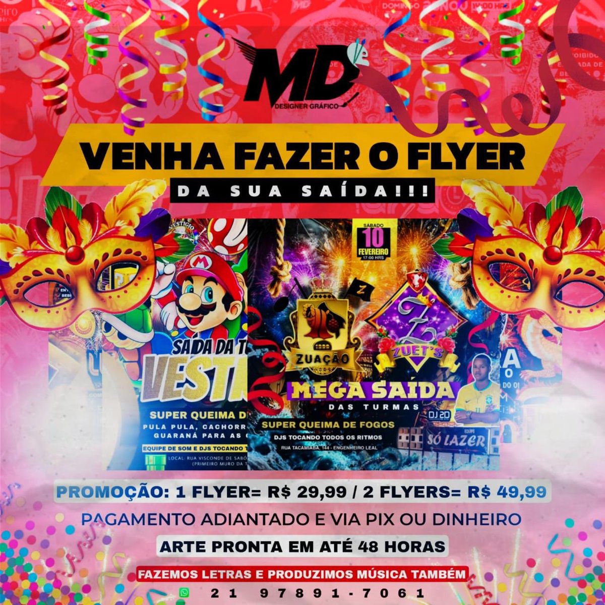 mdcrf81's tweet photo. IIIIIH, O CARNAVAL TÁ VINDO AÍ ! 🎭 TÁ CHEGANDO O MOMENTO MAIS ESPERADO E AÍ, JÁ FEZ  DIVULGAÇÃO DO FLYER DA SUA SAÍDA? NÃO? ENTÃO VEM QUE O AMIGO TÁ COM UMA PROMOÇÃO MARAVILHOSA!!! 🥳🥳🥳

Rt Rt Rt Rt Rt Rt Rt Rt Rt Rt Rt Rt Rt Rt https://t.co/IAkn2O7TP9