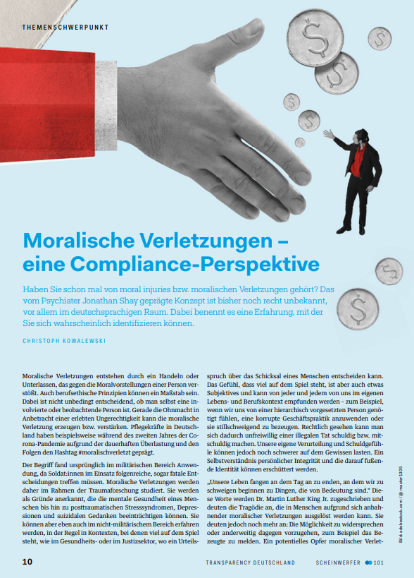 Mein bisher wichtigster Artikel. 
💔 Es geht um #moralischeVerletzungen. Ein bisher noch viel zu wenig bekanntes Konzept von Jonathan Shay, obwohl es für uns alle relevant ist. Ich habe mich im Zusammenhang mit #Compliance und #Whistleblowing damit beschäftigt. #Trauma, ... 1/5