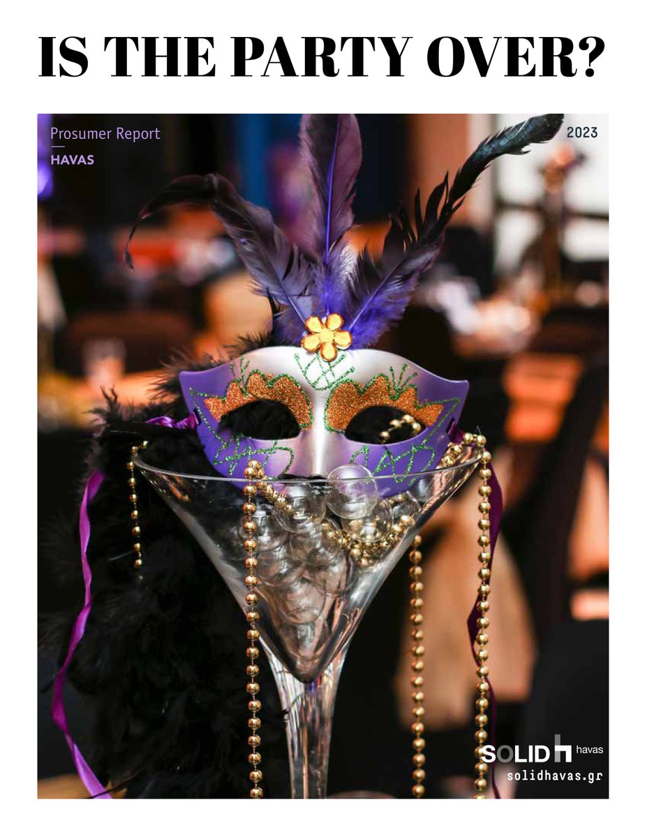 fayum_gr's tweet photo. Solid Havas unveiled the latest edition of Prosumer Report, ‘Is the Party Over?’ surveying 14,000 individuals across 33 markets, including Greece, regarding the shifts in festivity culture since the onset of the coronavirus disease pandemic. 
https://t.co/nM8VRpqEeG
#Havas https://t.co/koPUQOtP2u