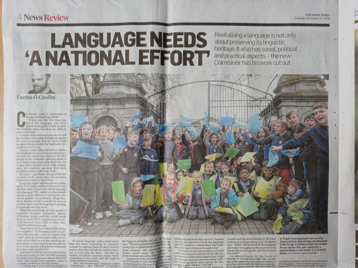 An bhfaca tú Gaelscoil Eoin san Irish Times an tseachtain seo caite? Táimid clúiteach! Agus ba mhaith linn Gaelcholáiste inár gceantar.
<a href="/Gaelcholaiste2/">Gaelcholáiste BÁC 2,4,6,8</a> @AFPatrunachta <a href="/Gaeloid/">Gaeloideachas</a>