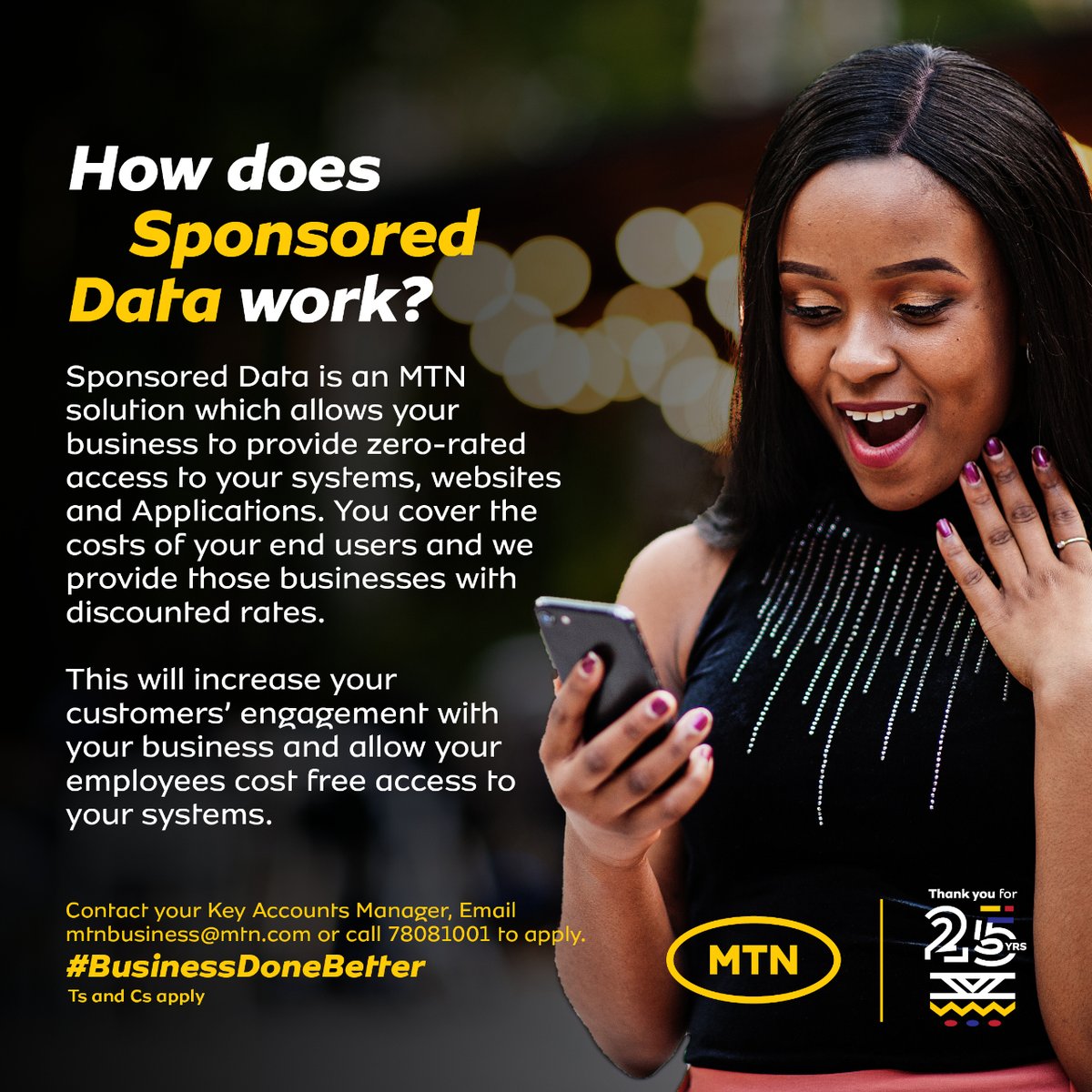 MTNEswatini's tweet photo. Let's help you get #BusinessDoneBetter with sponsored data! Learn how this game-changer can work for you and watch your business thrive. πͺπ»
#SponsoredData #BusinessGrowth https://t.co/vaWLm6C4FT