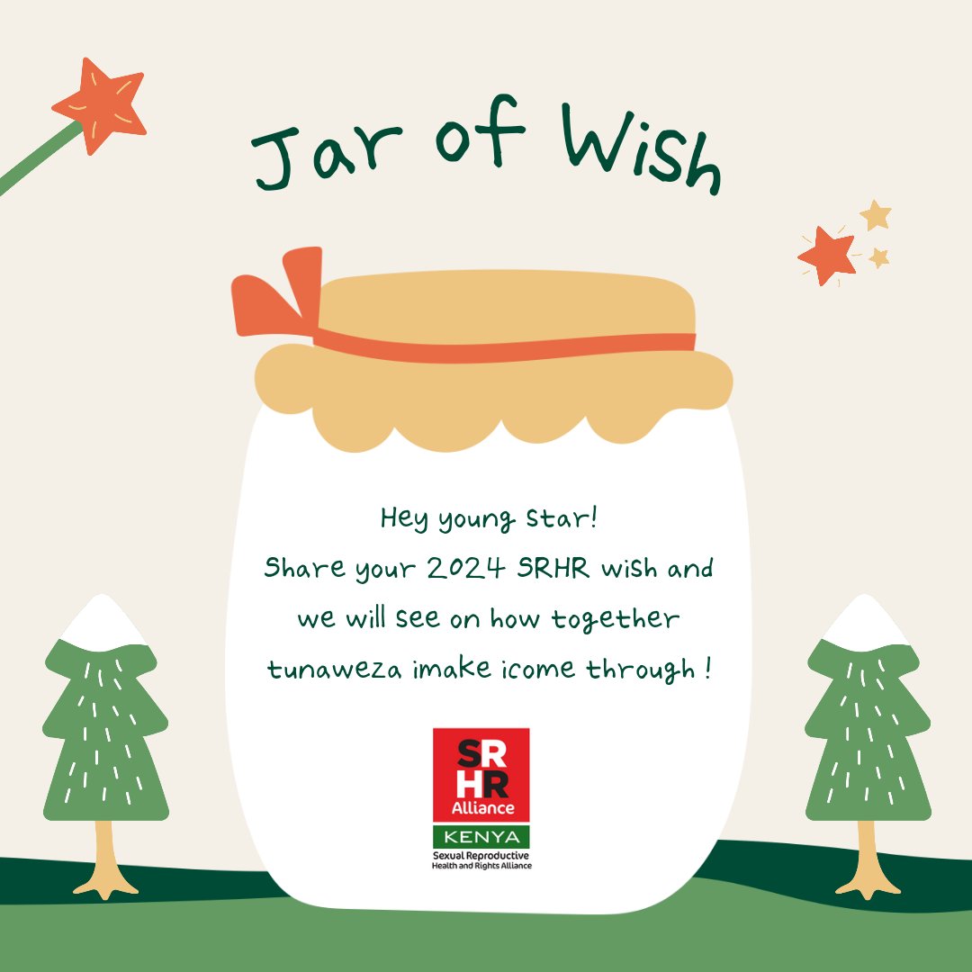 KenyaSRHR's tweet photo. All youngstars!
Hey there!
Let us make a Wish for 2024
I wish......
#AllianceListens
#MySRHRWish2024 https://t.co/U8y1obkLH3