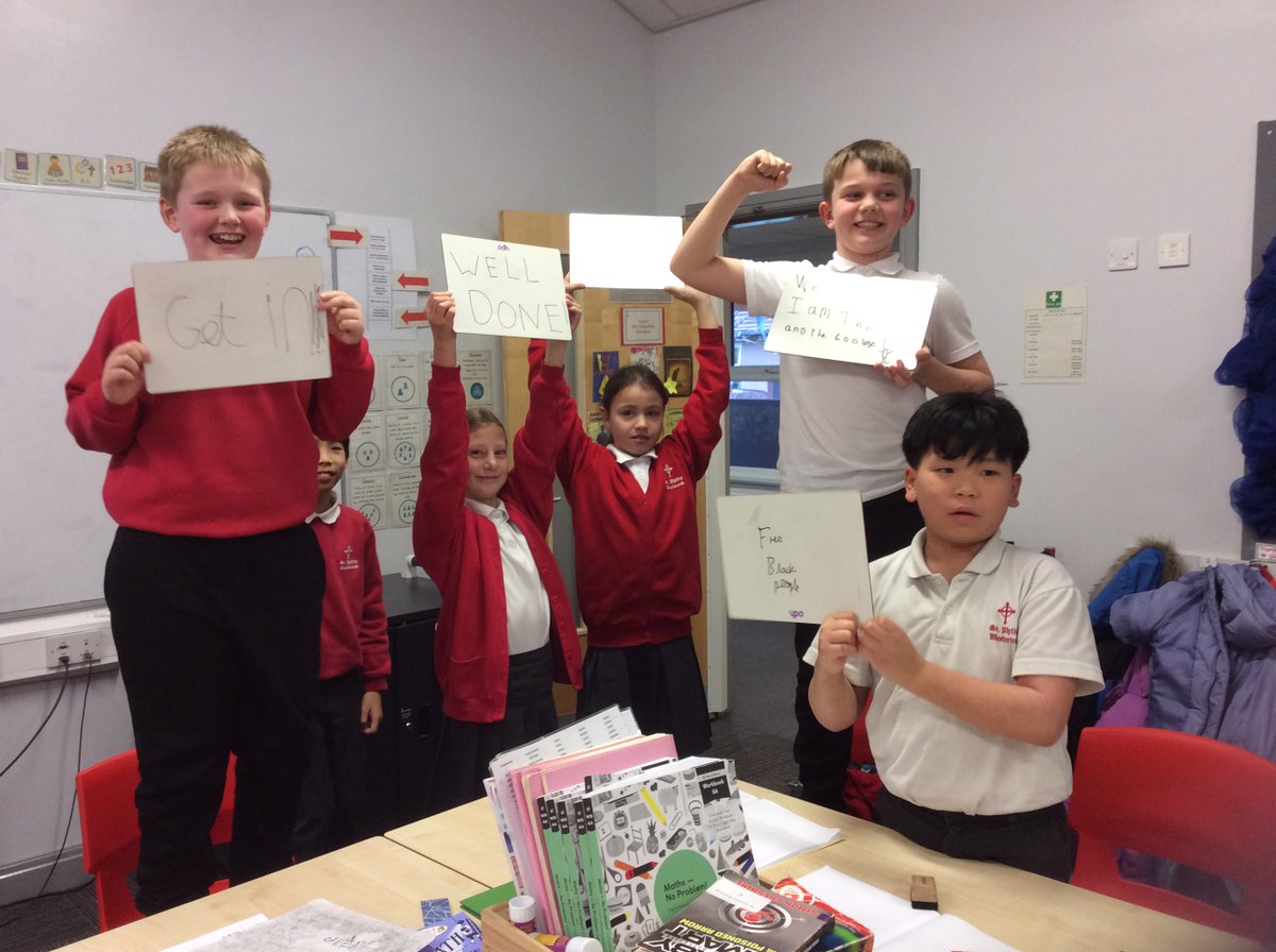 StPhilipsY6A's tweet photo. In RE, we're learning about significant events.  We discussed significant events from history and then we created freeze frames to celebrate these events: Barak Obama becoming president; women's right to vote; the end of WWI &amp; the abolition of slavery @StPhilipCEAP #teamstphilips https://t.co/aWkJvS50iU