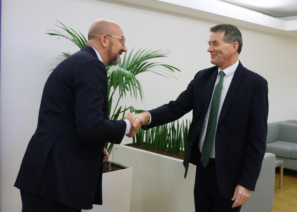 EUauditors's tweet photo. A constructive meeting today, where President @TonyMurphyECA and Member @ATurtelboom met @CharlesMichel, President of the @EUCouncil.
Discussions centred on enhancing collaboration and reaffirming our collective commitment to #accountability and #transparency in #EUgovernance. https://t.co/b8Ja7HLyB3