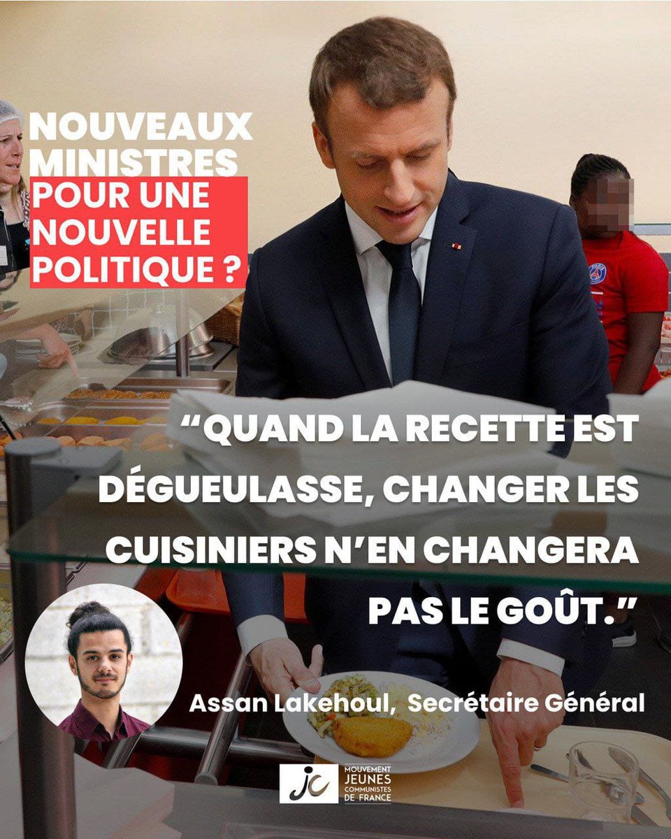 _MJCF's tweet photo. ❗️ Gabriel Attal à Matignon
Un pion d'Emmanuel Macron nommé pour continuer à faire la guerre aux jeunes, aux travailleurs et aux précaires.

#remaniement #Attal #premierministre #gouvernement #actu https://t.co/KJLNCeUaUL