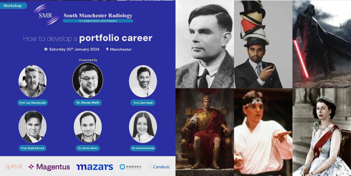 Rizwan Malik (@rijan44) on Twitter photo Ala Dungeons & 🐉
Our awesome speakers ❤️
#Informatician Wizard🪄 <a href="/CompareSoftware/">Prof Joe McDonald, NHS Digital Reform Specialist</a>
Factotum <a href="/rijan44/">Rizwan Malik</a>🎩
Jedi Master <a href="/healthyopinion/">Sam Shah</a>🤺
#Digital Emperor <a href="/ShafiAhmed5/">Prof Shafi Ahmed PhD FRCS</a>👑
All Valley Champion <a href="/sarim_ather/">Sarim Ather</a>🥋
#AI Queen <a href="/DrAmritaKumar/">Amrita Kumar</a> 👸
10 days to go
Book ASAP
app.tickettailor.com/events/smradio… Ala Dungeons & 🐉
Our awesome speakers ❤️
#Informatician Wizard🪄 <a href="/CompareSoftware/">Prof Joe McDonald, NHS Digital Reform Specialist</a>
Factotum <a href="/rijan44/">Rizwan Malik</a>🎩
Jedi Master <a href="/healthyopinion/">Sam Shah</a>🤺
#Digital Emperor <a href="/ShafiAhmed5/">Prof Shafi Ahmed PhD FRCS</a>👑
All Valley Champion <a href="/sarim_ather/">Sarim Ather</a>🥋
#AI Queen <a href="/DrAmritaKumar/">Amrita Kumar</a> 👸
10 days to go
Book ASAP
app.tickettailor.com/events/smradio…