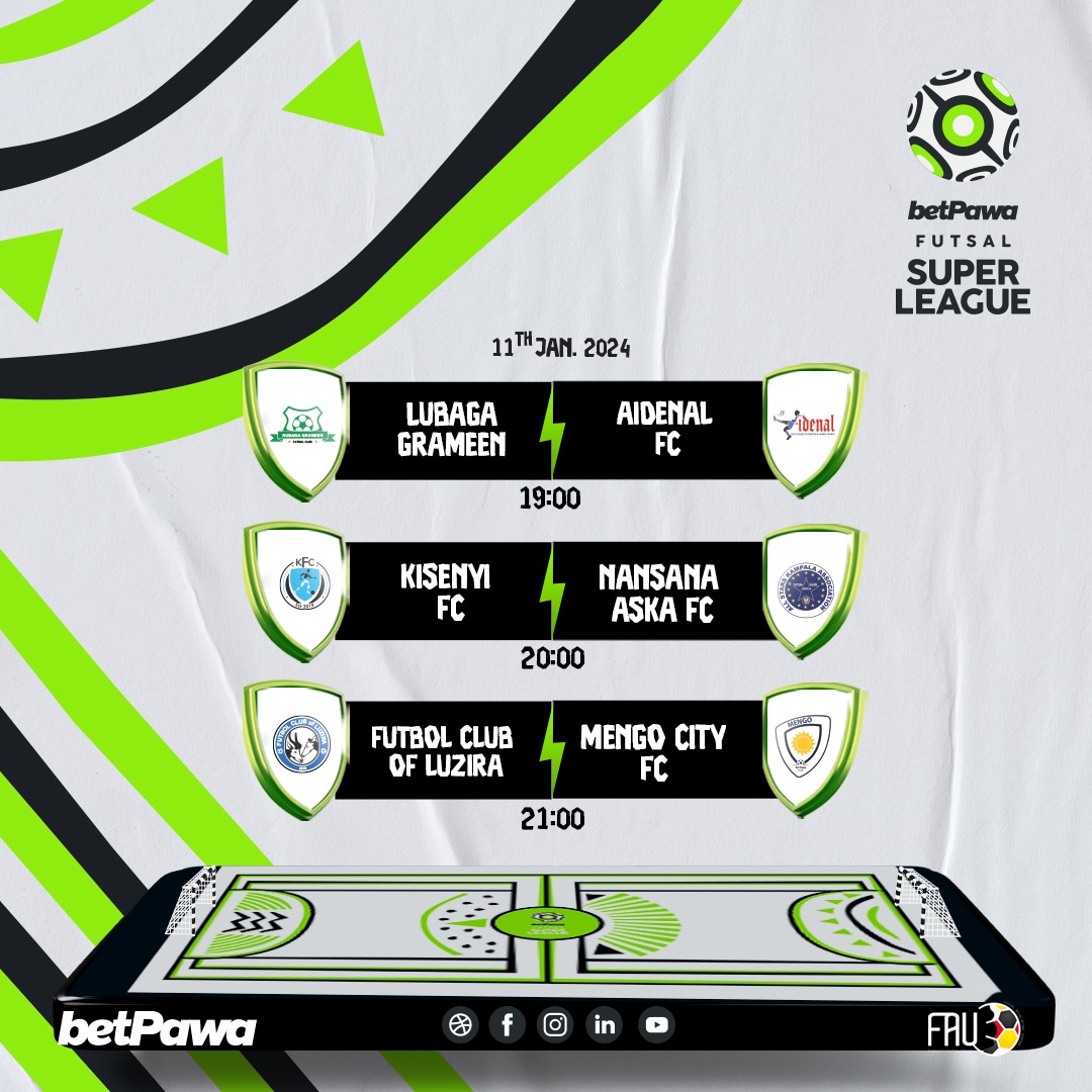 FutsalSuperLg's tweet photo. #betPawaFutsalSuperLeague matchday 8️⃣ is upon us☺️

All these games will be played at Old Kampala Futsal Arena 

#betPawaXFutsal https://t.co/XCak9hhWte