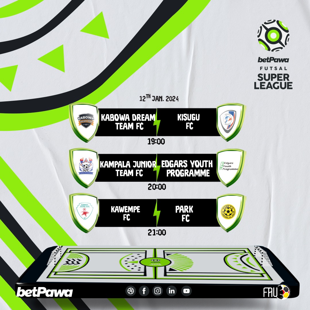 FutsalSuperLg's tweet photo. #betPawaFutsalSuperLeague matchday 8️⃣ is upon us☺️

All these games will be played at Old Kampala Futsal Arena 

#betPawaXFutsal https://t.co/XCak9hhWte